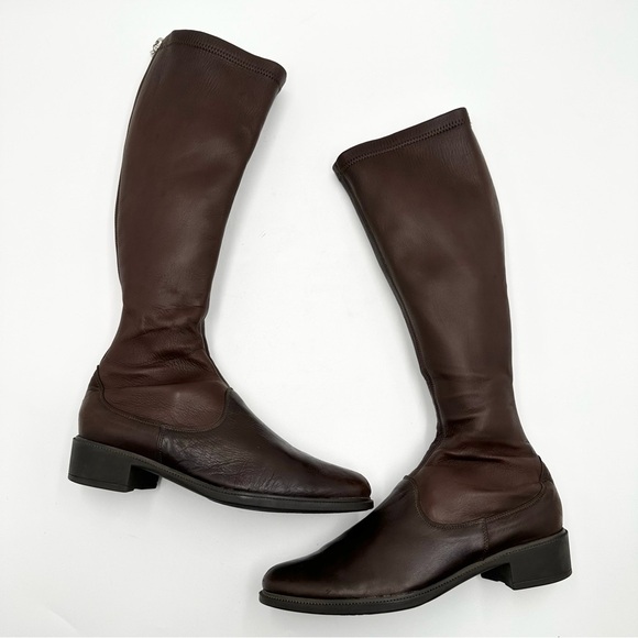 Salvatore Ferragamo Vintage Tame Stretch Leather Tall Boots - Picture 1 of 12